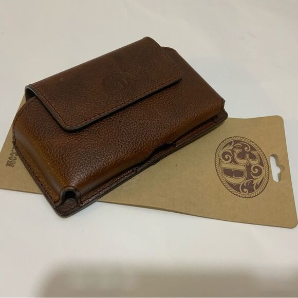 3D Belt Co. Dark Brown TEXTURED CELL PHONE CASE w/ Magnetic closure Metal clip - Picture 1 of 8